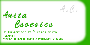 anita csocsics business card